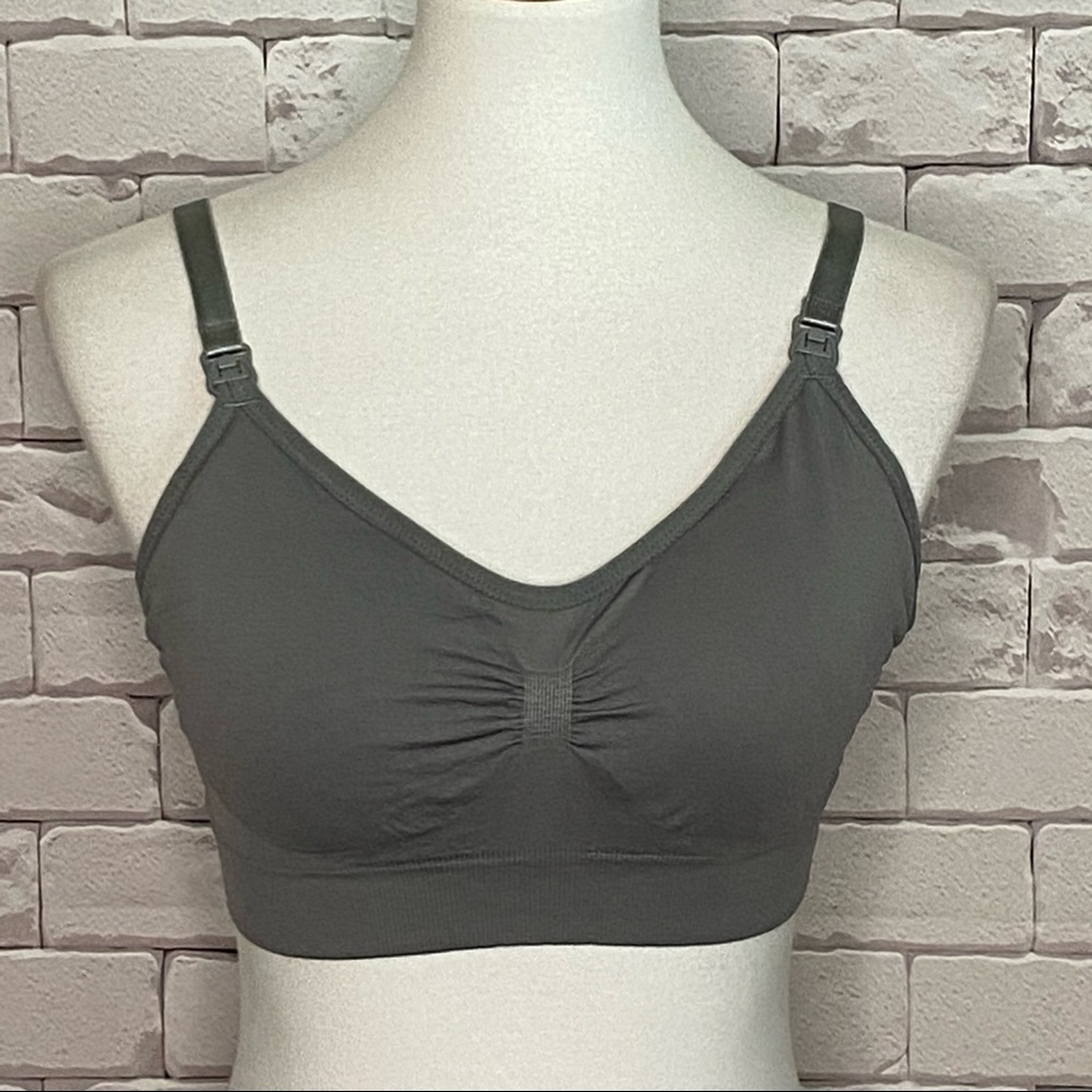 Seamless Gray Nursing Bra Size Large